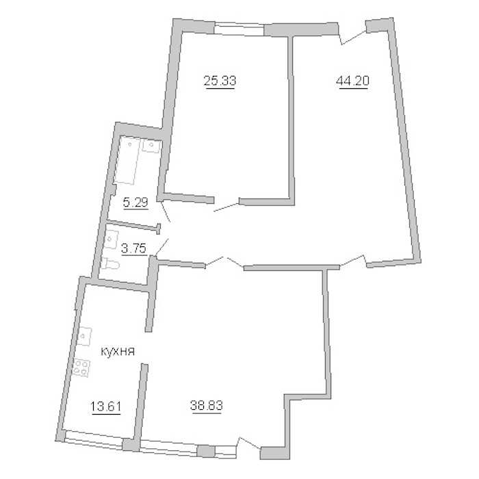Двухкомнатная квартира в : площадь 131.5 м2 , этаж: 1 – купить в Санкт-Петербурге
